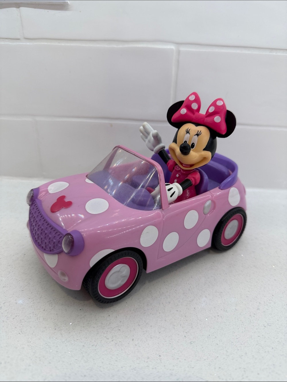 Disney Minnie Mouse Pink & Purple Polka Dot Convertible Toy Car